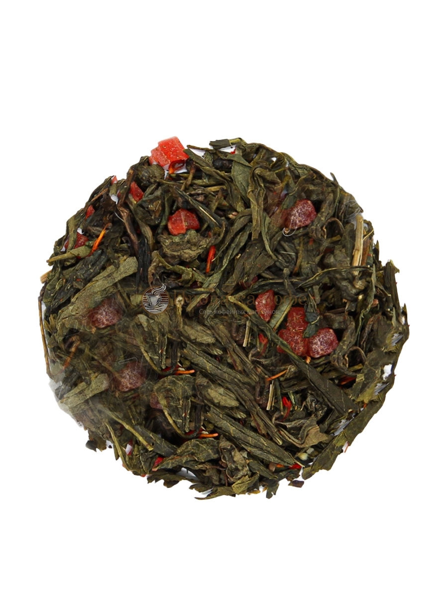 Чай зеленый Клубника со сливками, упаковка 500 г, крупнолистовой зеленый чай