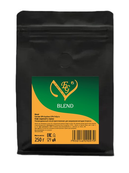 Кофе в зернах El Gusto BLEND (Эль Густо Бленд) 250 гр. 003958