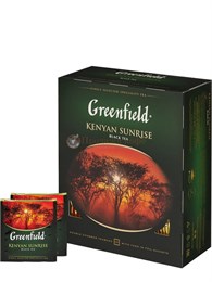 Чай черный Greenfield Kenyan Sunrise (Гринфилд Кения Санрайз), упаковка 100 пакетиков 000996