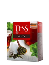 Чай TESS (Тесс) Minty, черный с мятой, 100 пакетиков по 1,5 г 003446