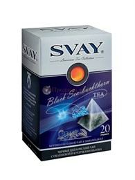 Чай черный Svay Black Sea-buckthorn c облепихой, упаковка 20 пирамидок по 2,5 г 003636