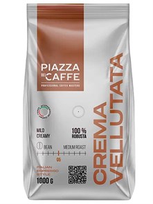 Кофе в зернах Piazza Del Caffe Crema Vellutata (Пьяцца Дель Кафе Крема Велютата)  1 кг, пакет с клапаном 002752